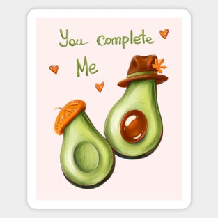 Avocado time. you complete me. Couple Magnet